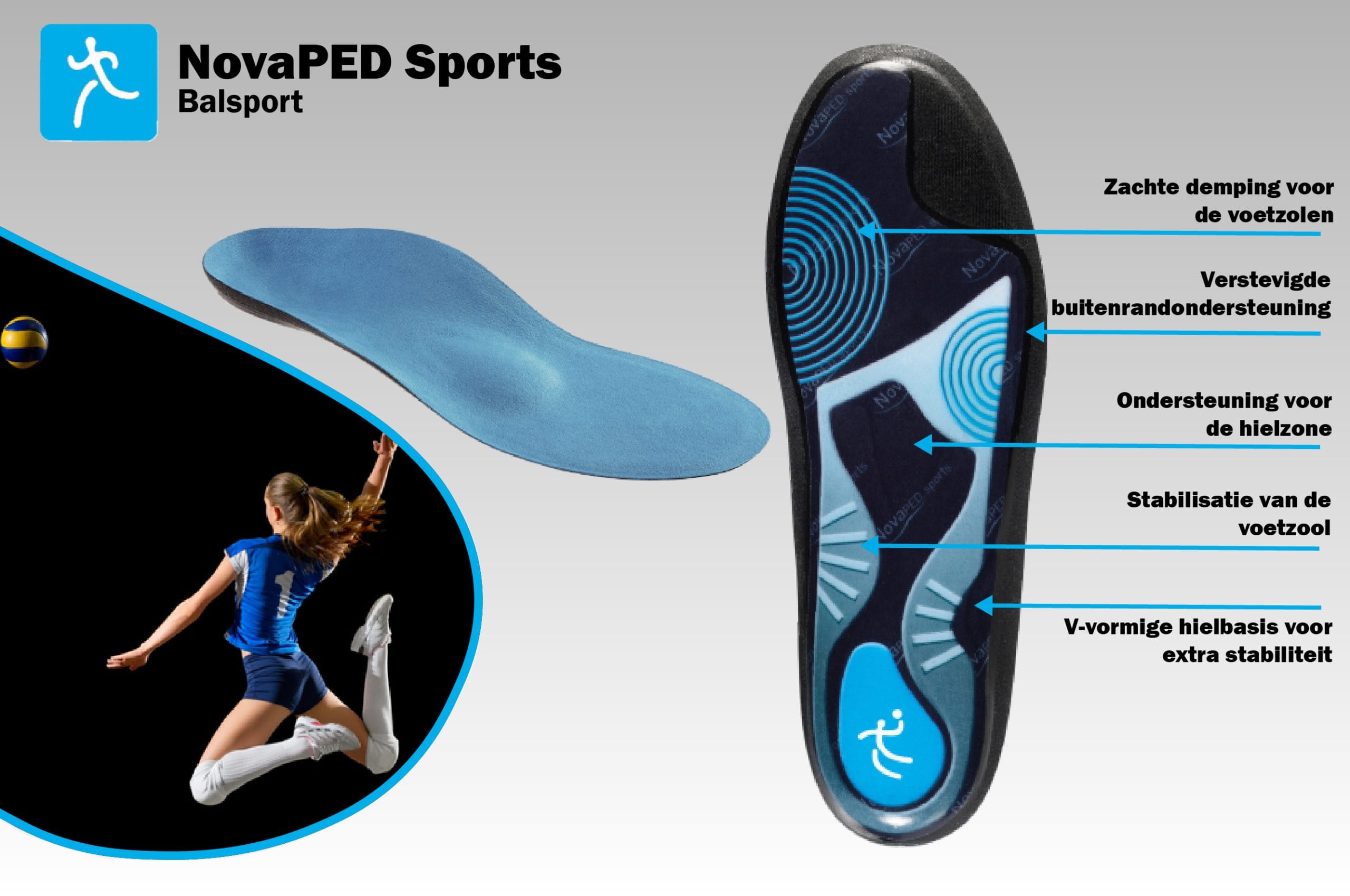 Novaped sportzolen voor balsporten