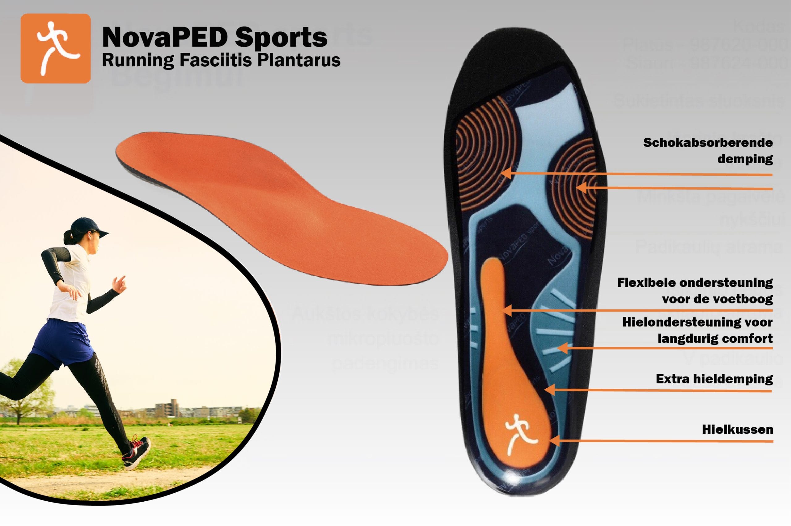 Novaped Running Fasciitis sport inlegzool