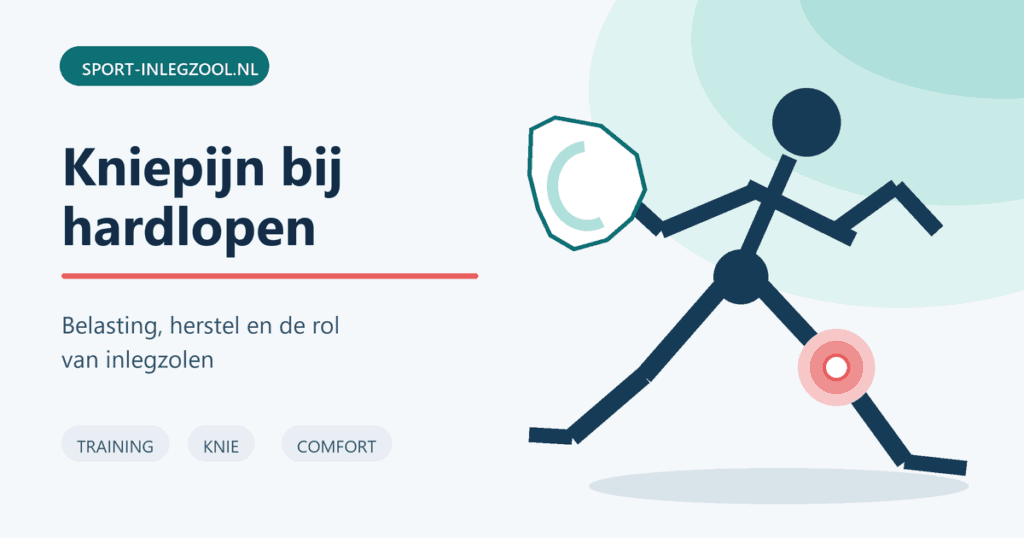 Hardloper met gemarkeerde knie bij een artikel over kniepijn en hardlopen